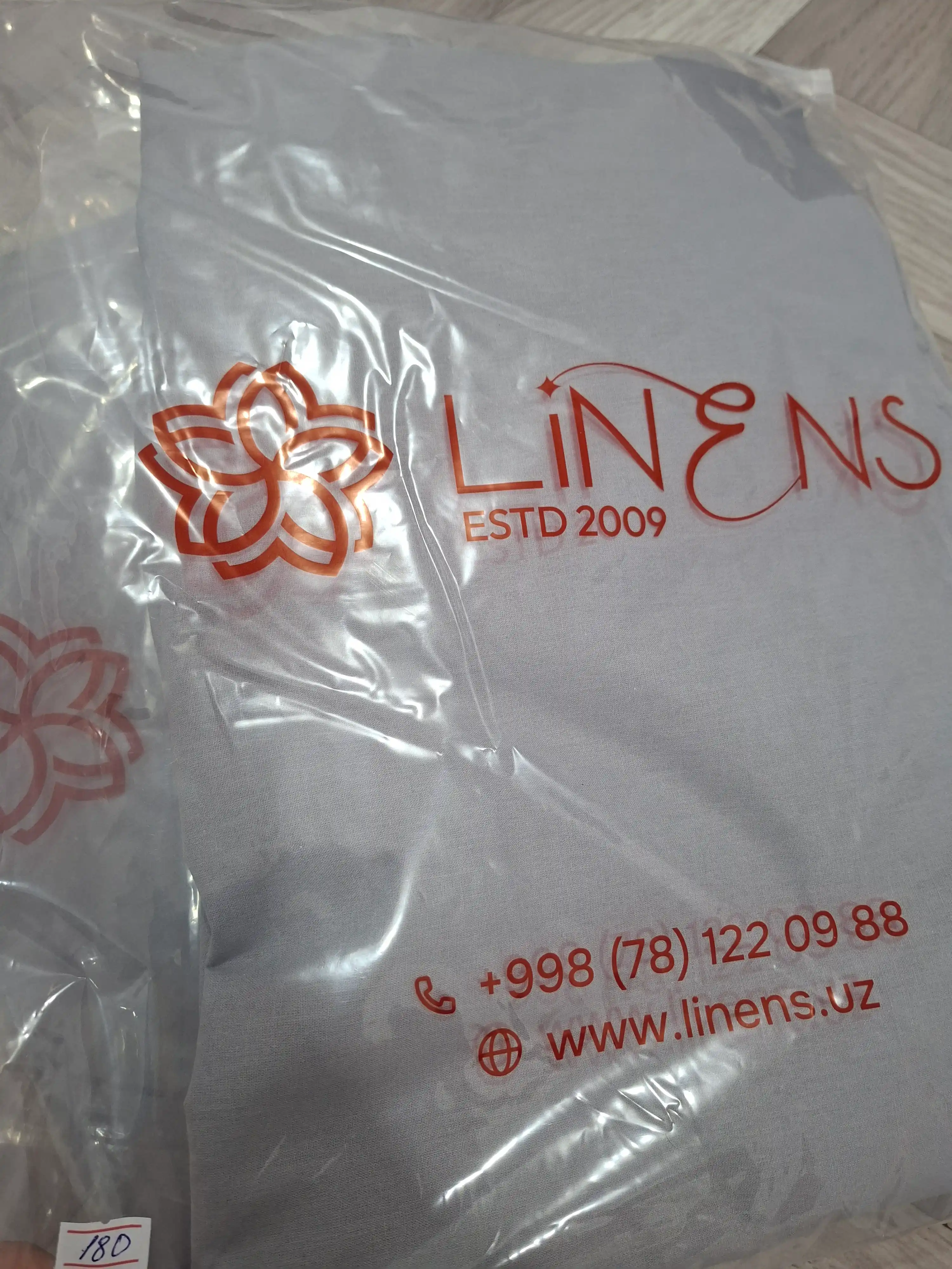 Простыня на резинке Linens 180×200×25 см, ранфорс 100% хлопок, серый, Германия 