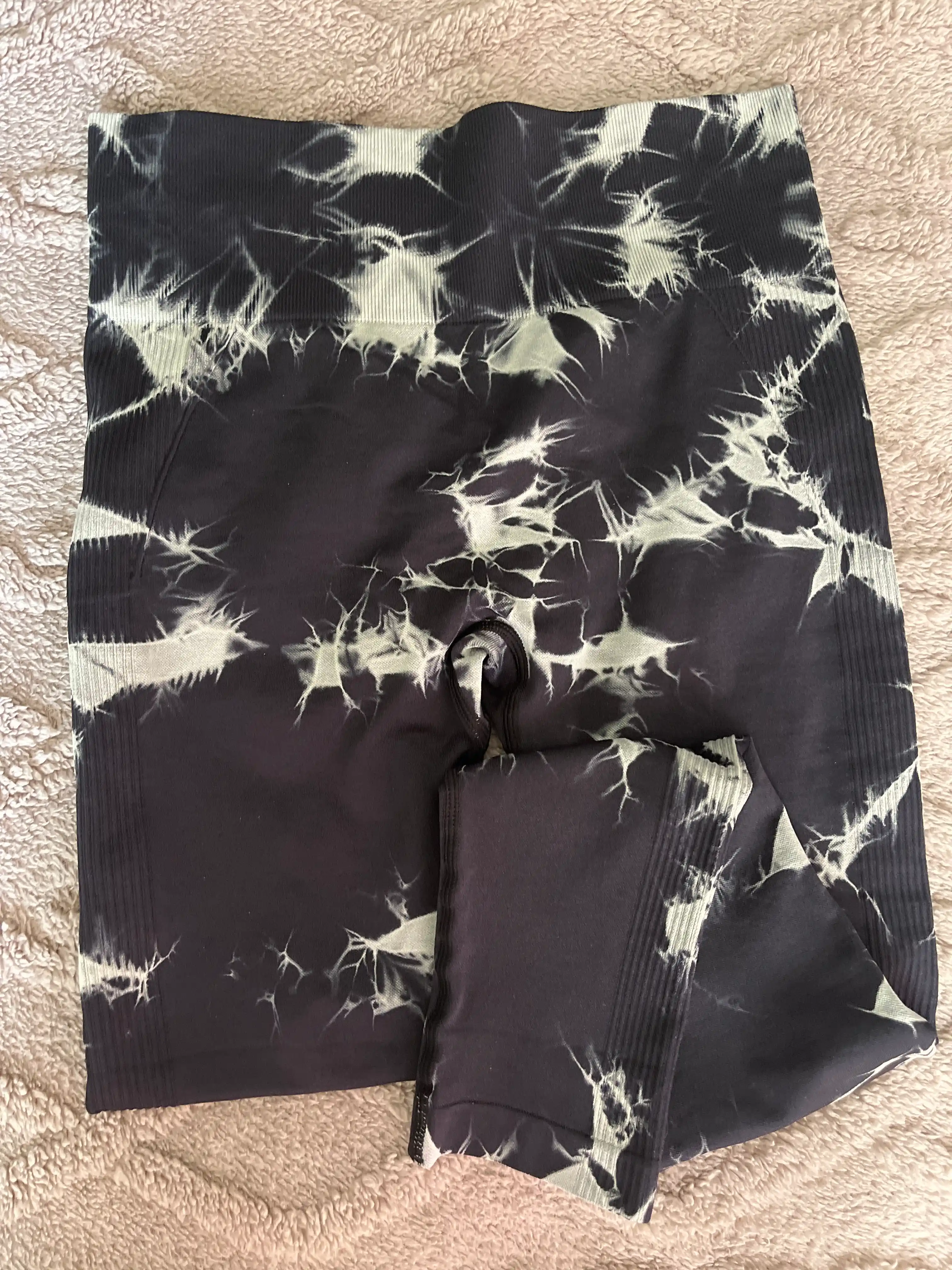 Леггинсы спортивные, лосины для фитнеса, Push-Up, Tie-dye, утягивающие, подчеркивает формы