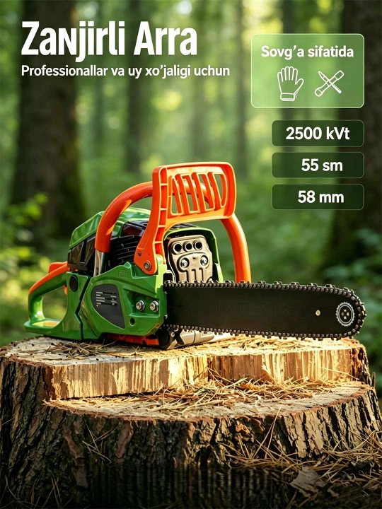 Бензопила бензиновая цепная профессиональная, пила - 