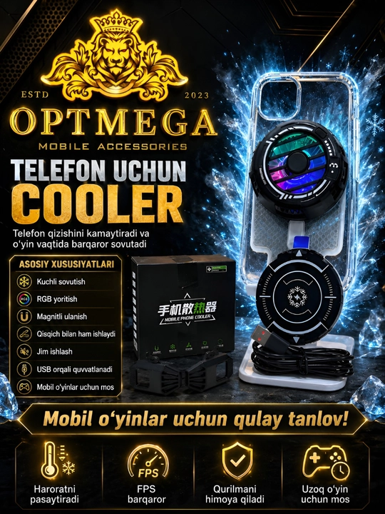 Telefonlar va smartfonlar uchun sovutgich.-01;-15 OPTMEGA