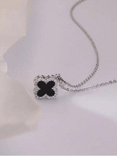 Женская цепочка в стиле Van Cleef, Нержавеющая сталь — 1122232-XIANGLIAN05-ЧЕРН