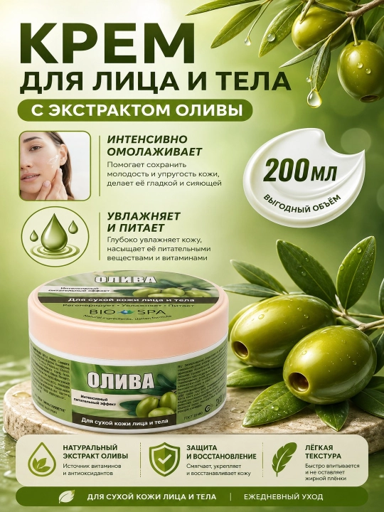 Yuz, tana va oyoqlar uchun namlovchi krem, kattalar va bolalar uchun, 200 ml
