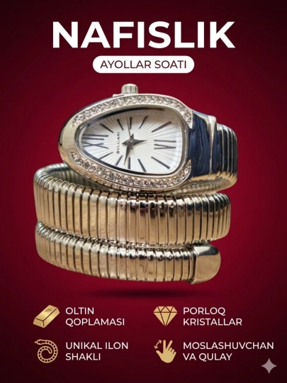 Женские часы Bvlgari Serpenti — двойная змейка, изысканный стиль — ELITE12-SNEAKE-СЕРЕБРН