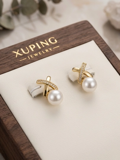 Стильные серьги Xuping Jewelry с камнями | Женская бижутерия — SAYONA-XUPINGZIRAK-БЕЛЫЙ