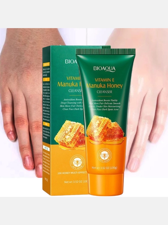 Manuka asali va E vitamini qo‘shilgan yuvish uchun ko‘pik 100g, terini tozalash va namlash