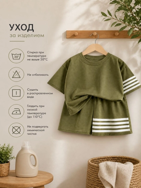 Детский костюм, двойка, для мальчиков и девочек, летний, лёгкий, oversize, 90–130