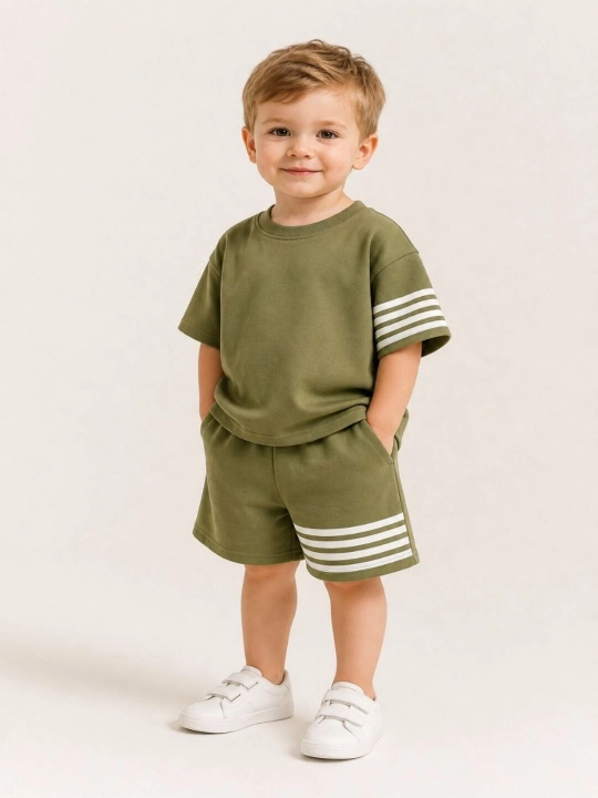 Детский костюм, двойка, для мальчиков и девочек, летний, лёгкий, oversize, 90–130 - 