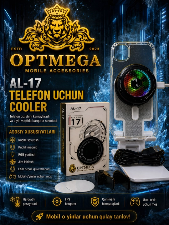 Telefonlar va smartfonlar uchun sovutgich.-01;-15 OPTMEGA