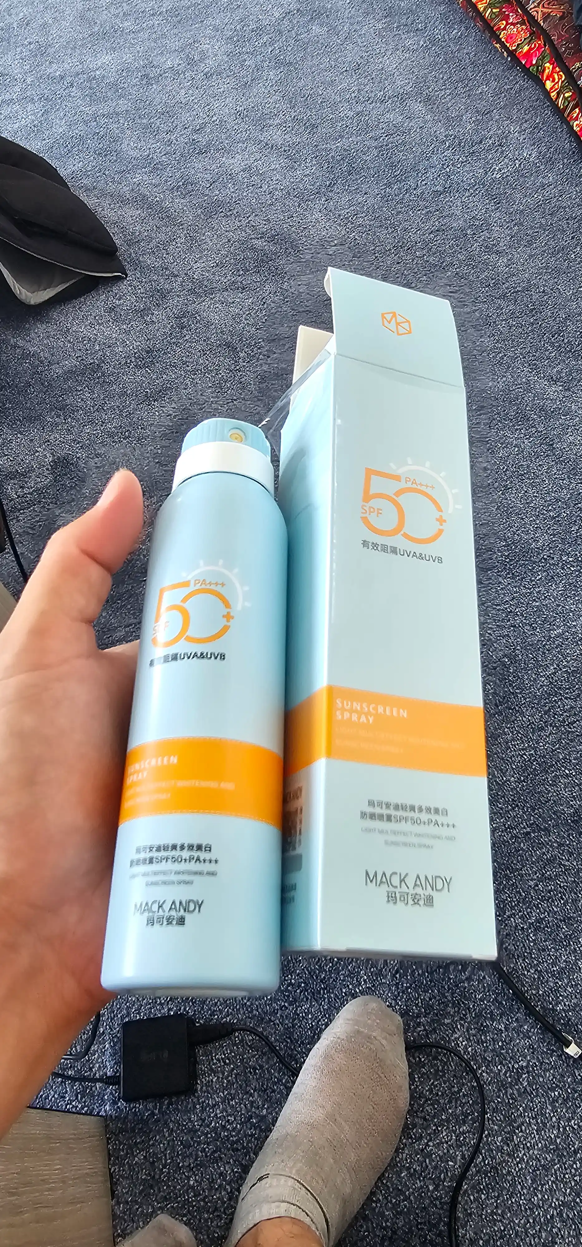 SPF zagar yuz va tana uchun quyoshdan saqlovchi sprey 50+