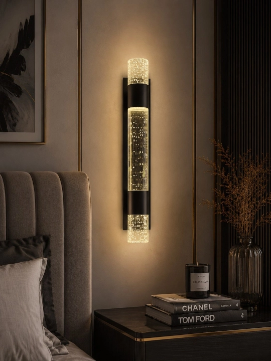 Современный LED настенный светильник с кристаллом, стиль для спальни и зала - 
