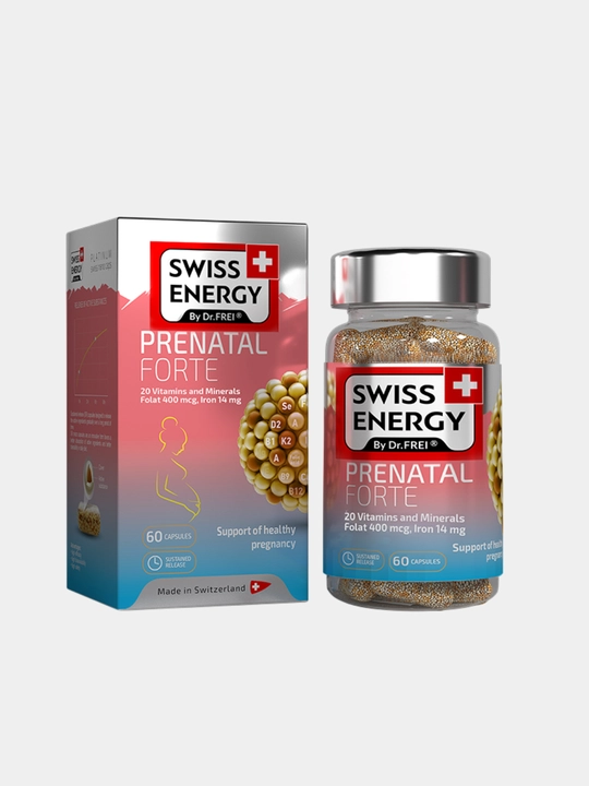 Витамины для беременных Swiss Energy Prenatal Multivit Forte, 60 капсул - 
