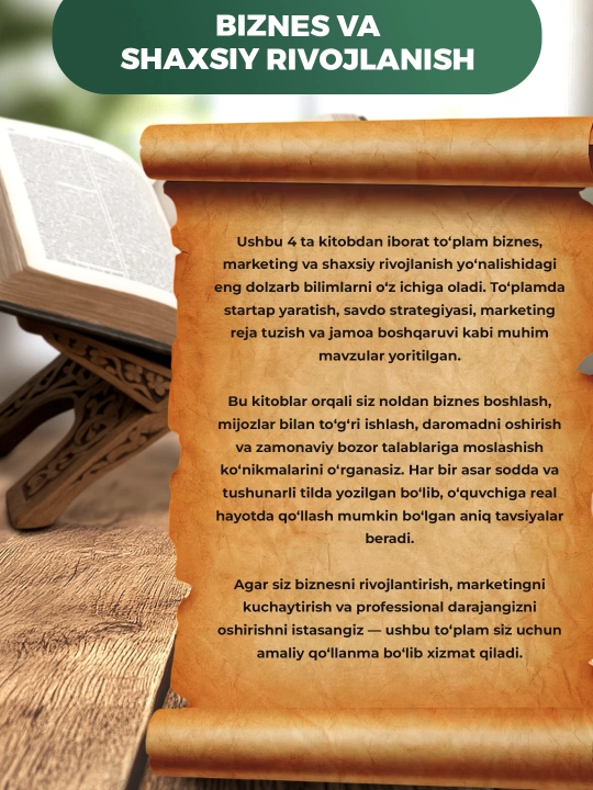 Shaxsiy rivojlanish va menejment kitoblari majmuasi