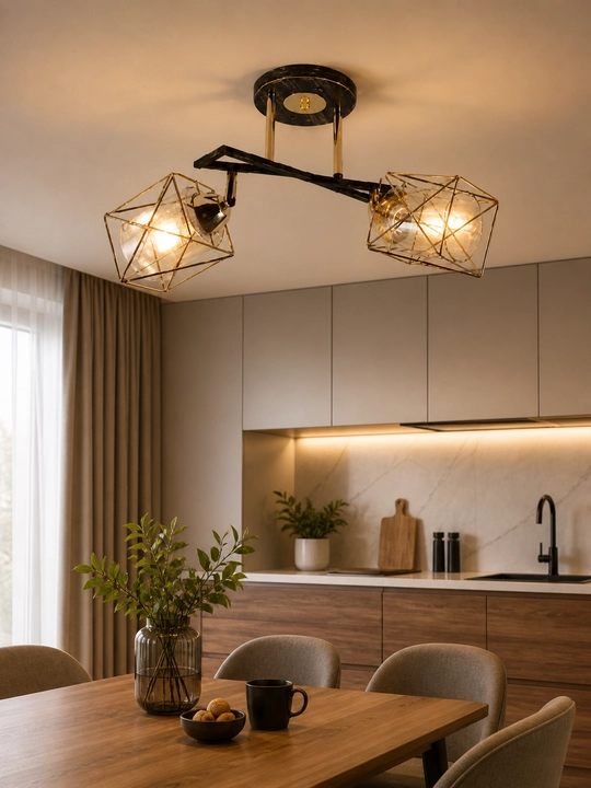 Zamonaviy uslubdagi LOFT shift qandil, 2/3/5 shoxchali, 25 m2 gacha yoritish imkoniyati,
