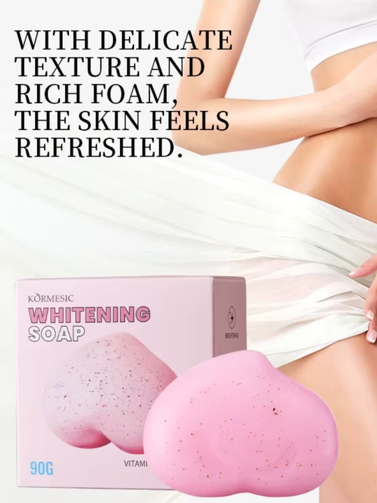 Отбеливающее мыло-скраб Kormesic Whitening Soap с витамином C и коллагеном, 90 г - 