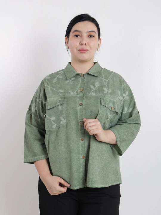 Женская рубашка, на пуговицах, хлопок, oversize, лёгкая, повседневная
