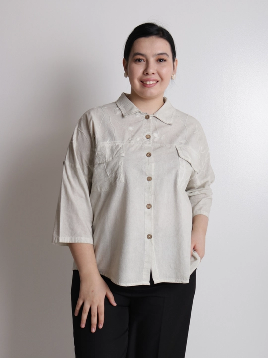 Женская рубашка, на пуговицах, хлопок, oversize, лёгкая, повседневная