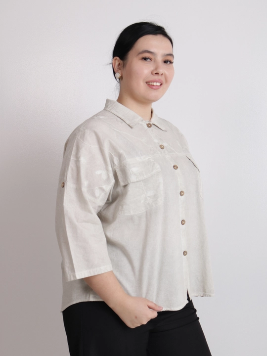 Женская рубашка, на пуговицах, хлопок, oversize, лёгкая, повседневная