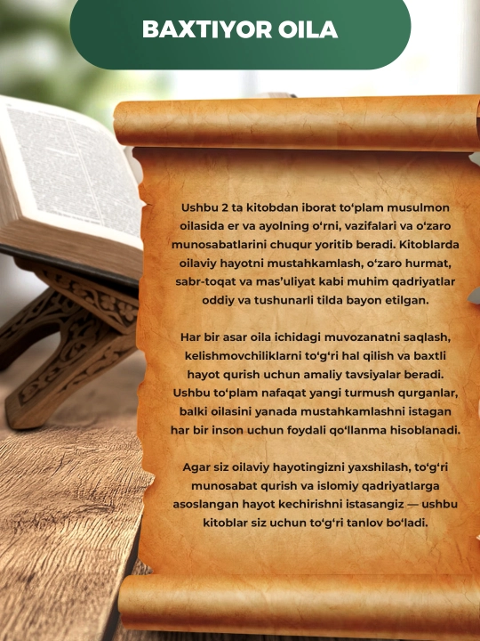 Er va xotinning oiladagi mas'uliyatlari haqida kitoblar jamlanmasi