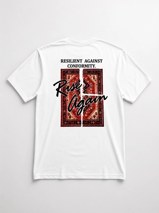 Erkaklar oversize futbolka Rise Again print premium cotton sifatli