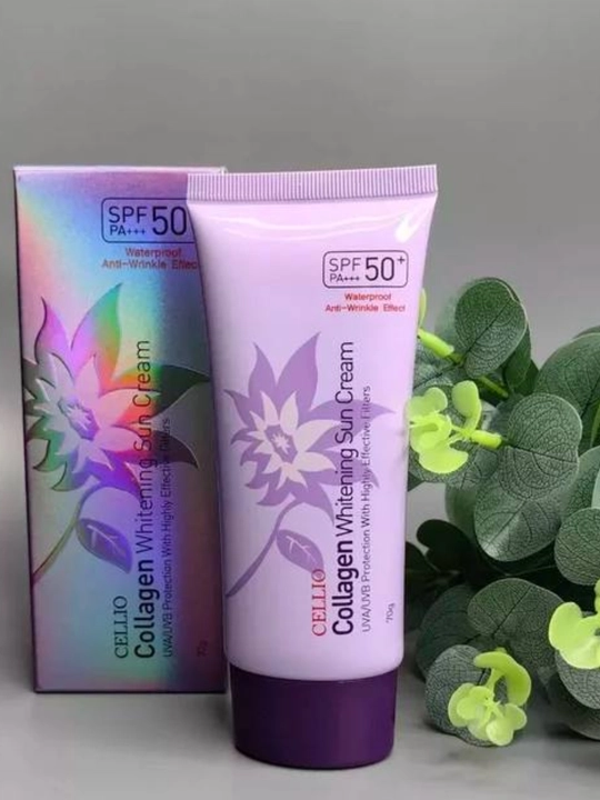 Солнцезащитный крем для лица Cellio Collagen Whitening Sun Cream - 