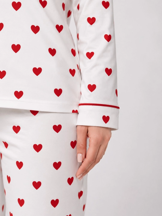 Ayollar uchun pijama to‘plami UzLook, paxtali, uzun yengli  S-2XL