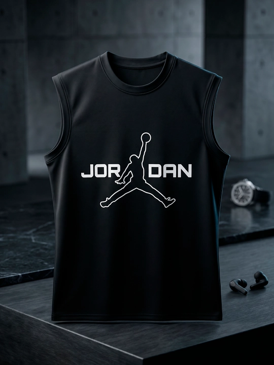 Jordan printli erkaklar yengsiz futbolkasi sport va kundalik kiyish uchun L-3XL