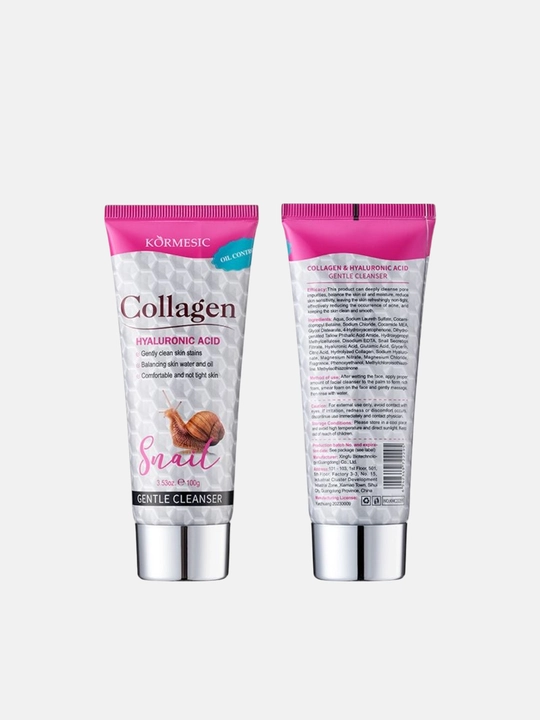 Пенка для умывания KORMESIC Collagen Snail с муцином улитки и гиалуроновой кислотой, 100 г