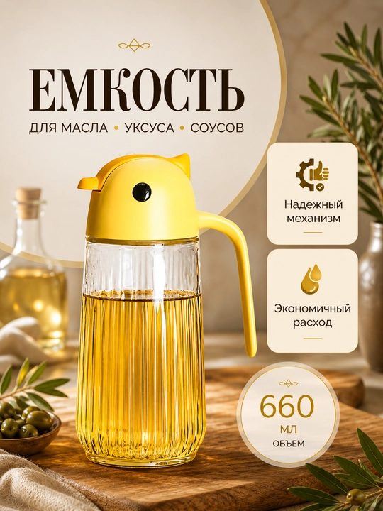 Yog' purkagichi 200 ml, yog' idish, moy purkagich, moy idish, oshxona buyumlari - 