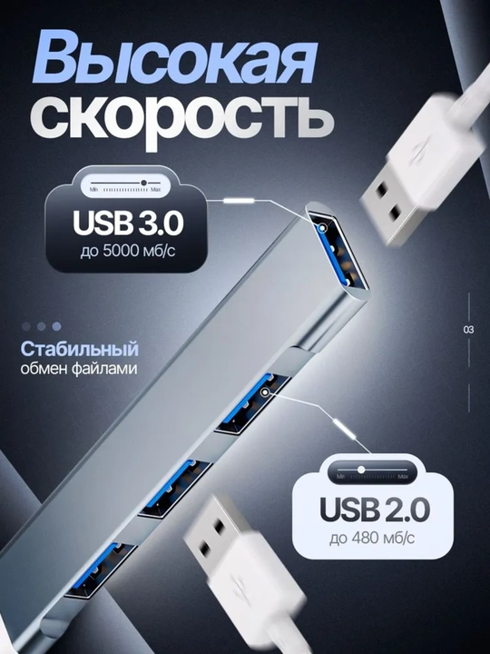 USB HUB 3.0 на 4 порта, хаб-концентратор