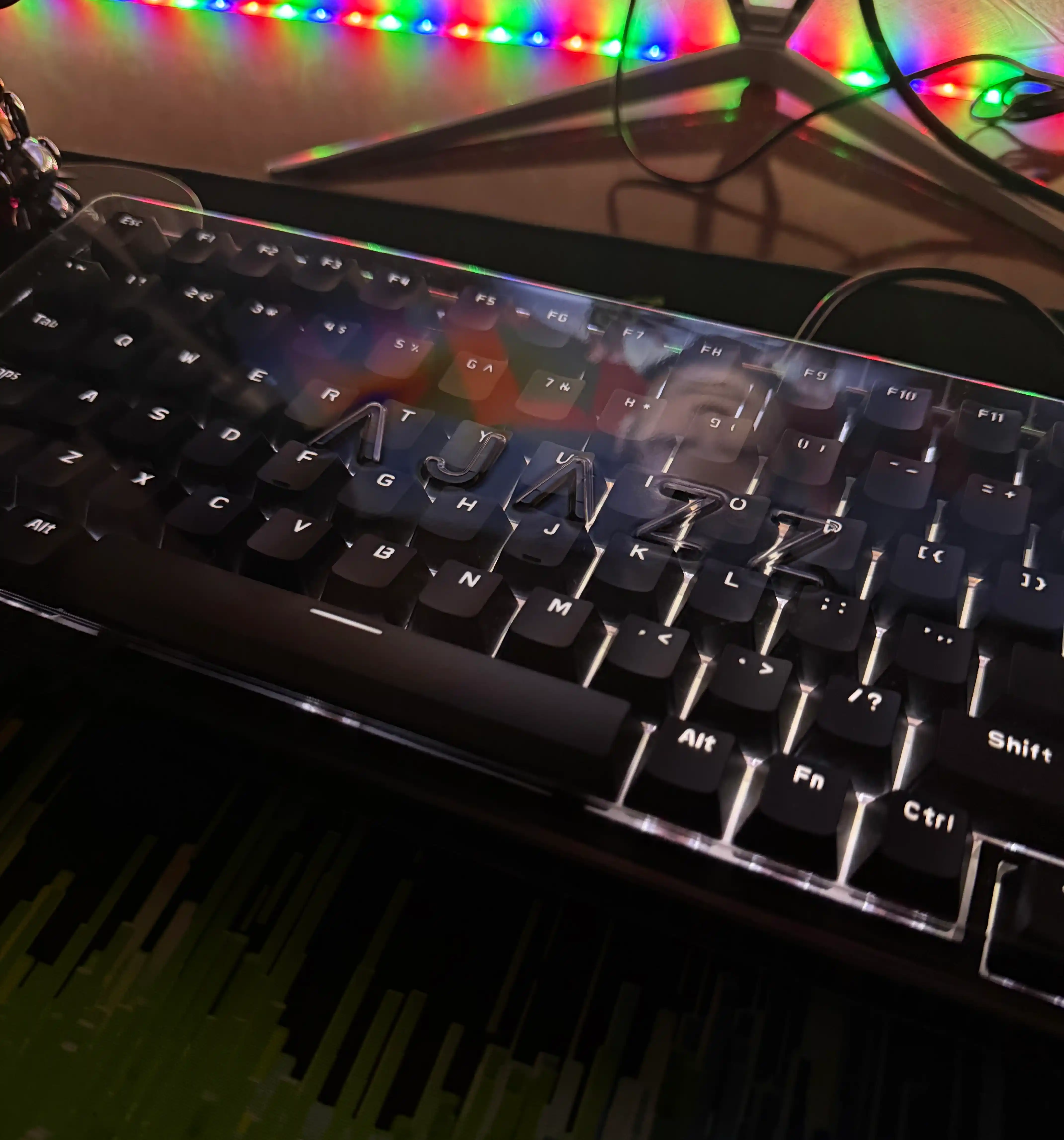 AJAZZ mexanik klaviatura LED chiroqlari, simli kompyuter klaviatura, o‘yin va ofis uchun