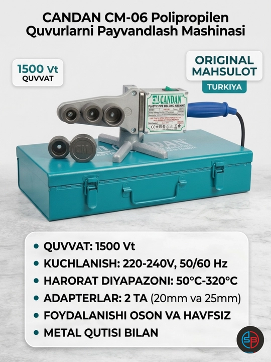 Аппарат для сварки полипропиленовых труб CANDAN CM-06, 1500 Вт,  (Турция)