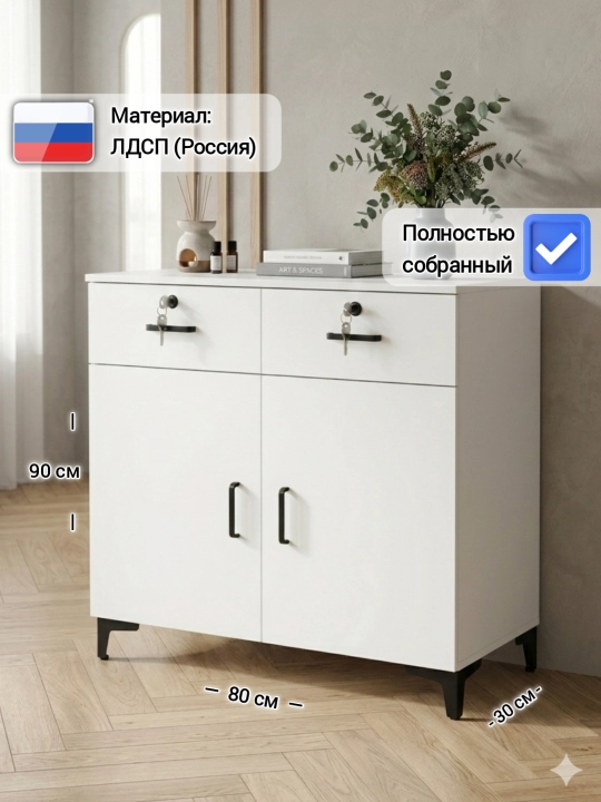 Ofis va uy uchun tumba KOMBAT 1T, yig‘ilgan holatda, Rossiya LDSP