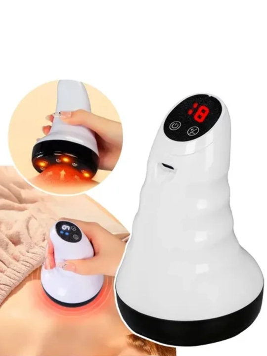Bo‘yin va yelka uchun mini elektr massaj apparati Gua Sha isitgich bilan