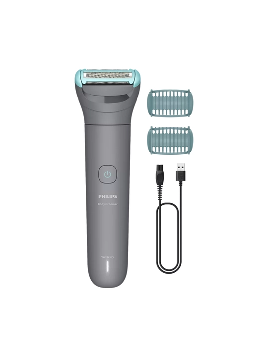 Триммер Philips BG3480/15 для тела, сухое и влажное бритье, 2 насадки 2, 3 мм, серый
