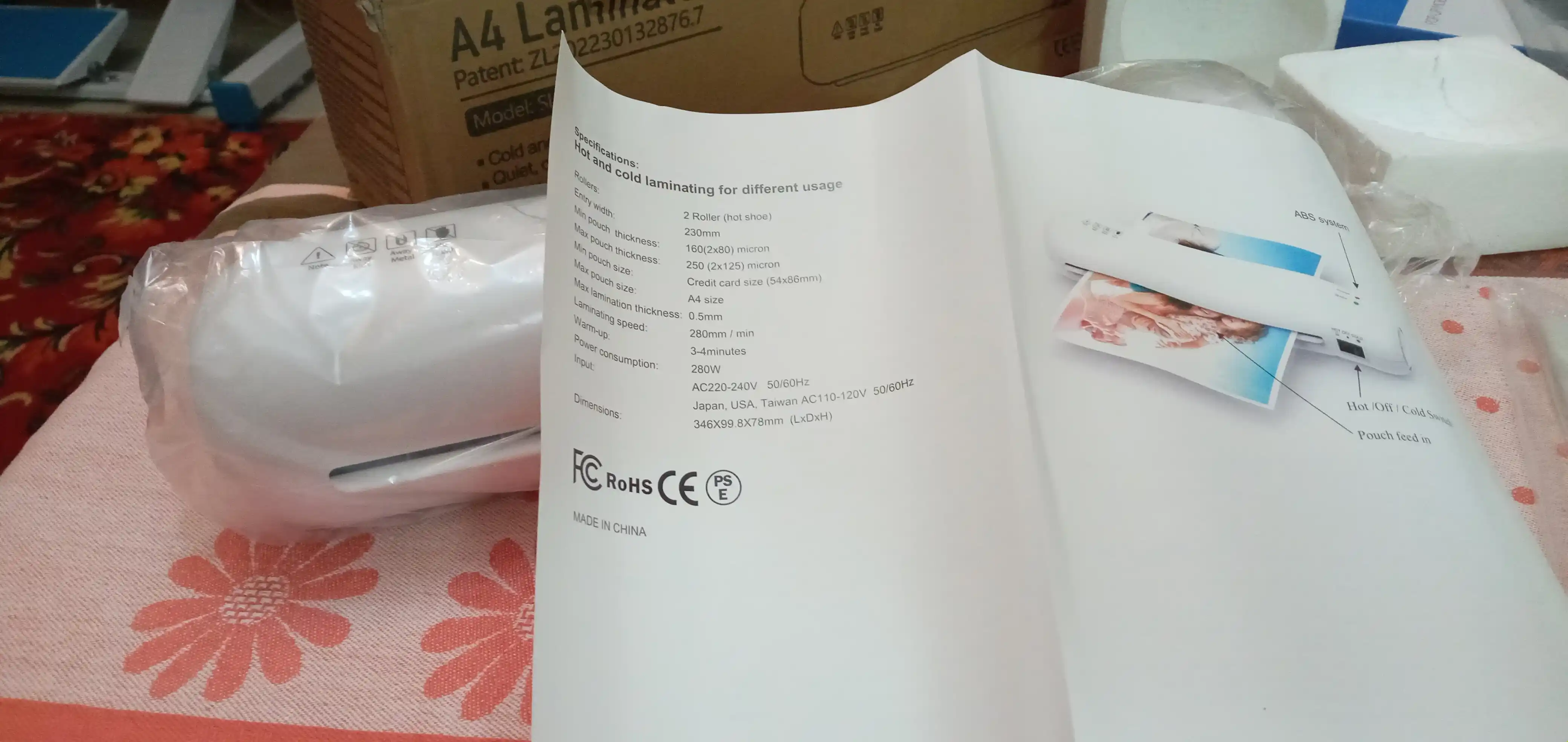SL280 rulonli laminator, A4 format, +50 varaq A4 plyonka