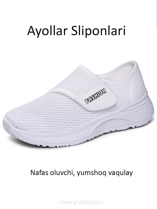 Ayollar uchun yozgi sliponlar, yengil va yumshoq