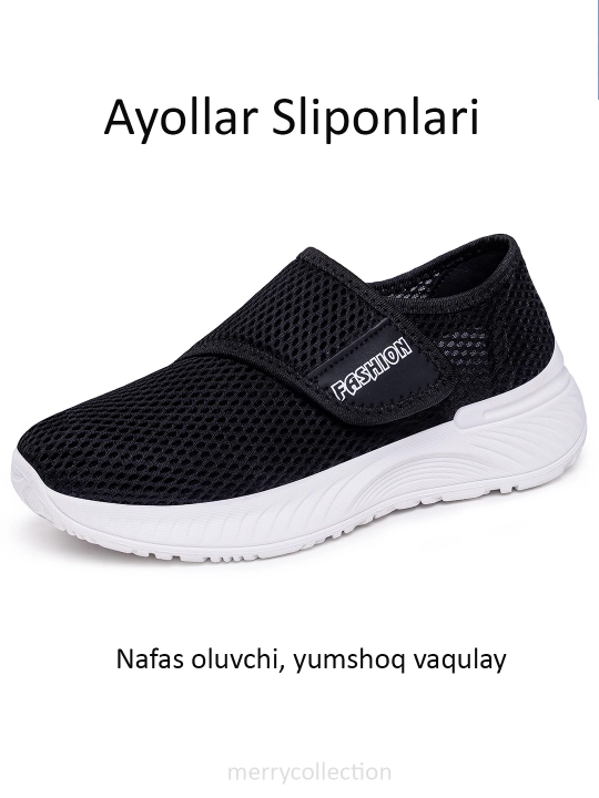Ayollar uchun yozgi sliponlar, yengil va yumshoq