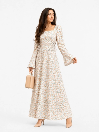 Женское длинное платье, летнее, с поясом на талии — SMBSHOP-LOLAKUYLAK-МАНГО-4850