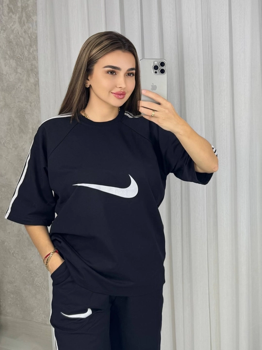 Ayollar sport kostyumi (mayka + shortik), katta o‘lchamli, yozgi Standart o‘lcham