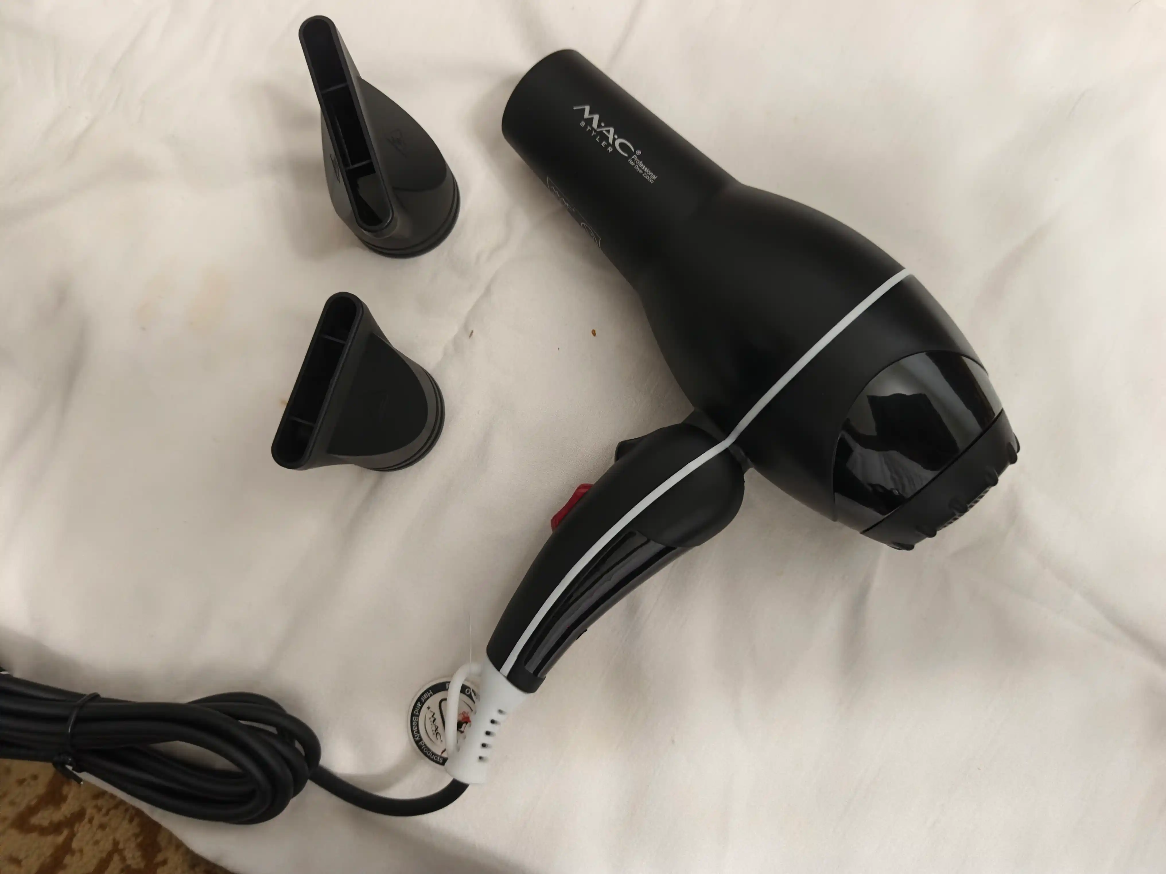 Фен для волос MAC Styler, профессиональный фен 2200W, 3 режима, 2 насадки