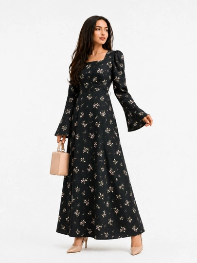 Женское длинное платье, летнее, с поясом на талии — SMBSHOP-LOLAKUYLAK-ЧЕРНСТЕ-4446
