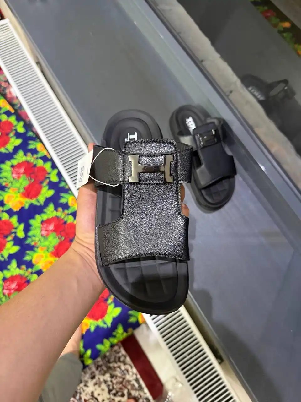 Мужские тапочки, hermes, летняя обувь, 40-44, шлепанцы, на лето