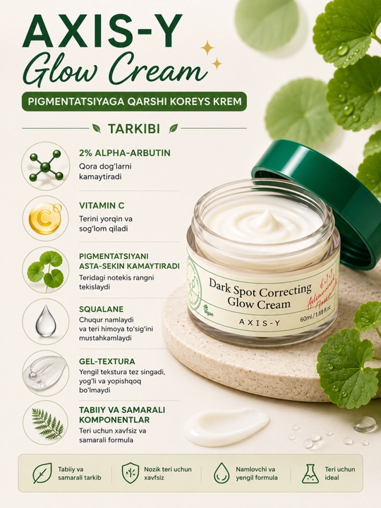 AXIS-Y Dark Spot Correcting Glow Cream 50 мл – Осветляющий Glow крем из Кореи