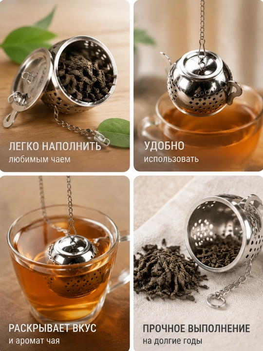 Ситечко для заваривания чая, в форме чайника, из нержавеющей стали