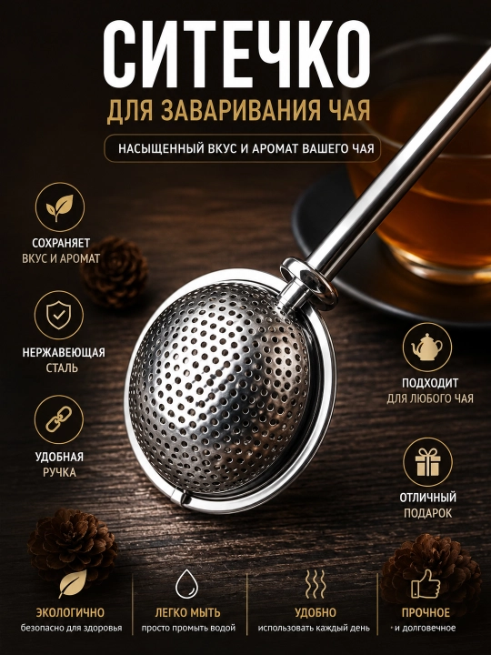 Ситечко для заваривания чая в форме чайника из нержавеющей стали - 