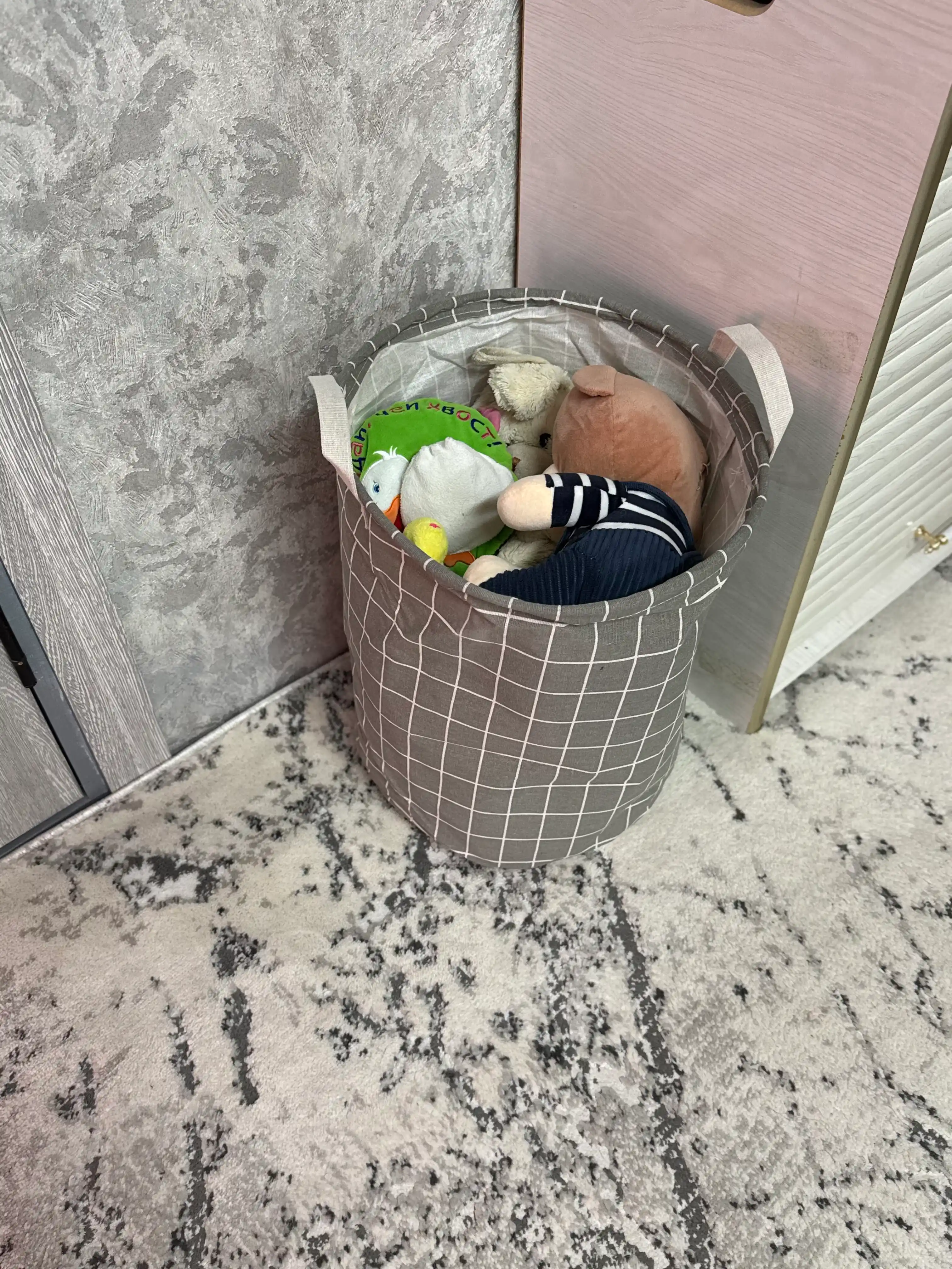 Kir va o‘yinchoqlarni saqlash uchun savat – buklanadigan, suv o‘tkazmaydigan organayzer