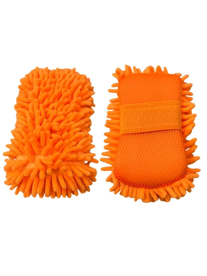 Автомойка из микрофибры губка — 707SHOP-GUBKA07-ОРАНЖ