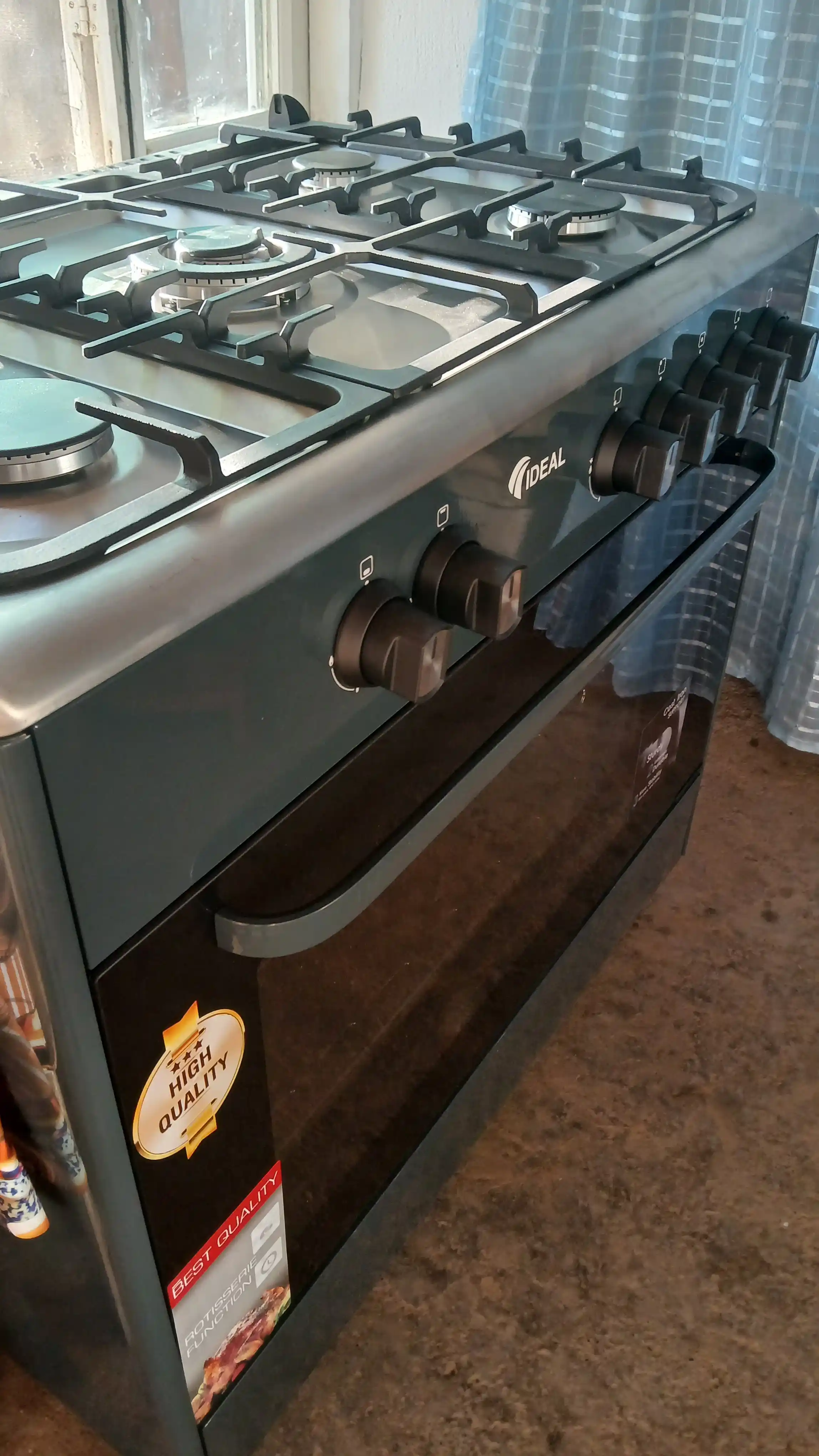 Gaz plita Ideal IEL9002 Inox, 5 konforkali, pech hajmi 105 litr, 90 * 60