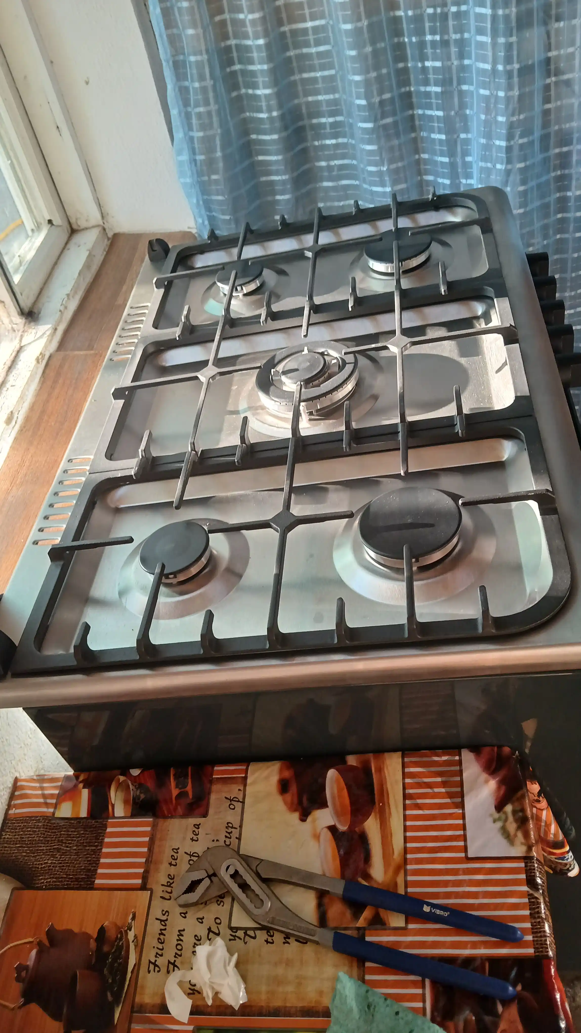 Gaz plita Ideal IEL9002 Inox, 5 konforkali, pech hajmi 105 litr, 90 * 60