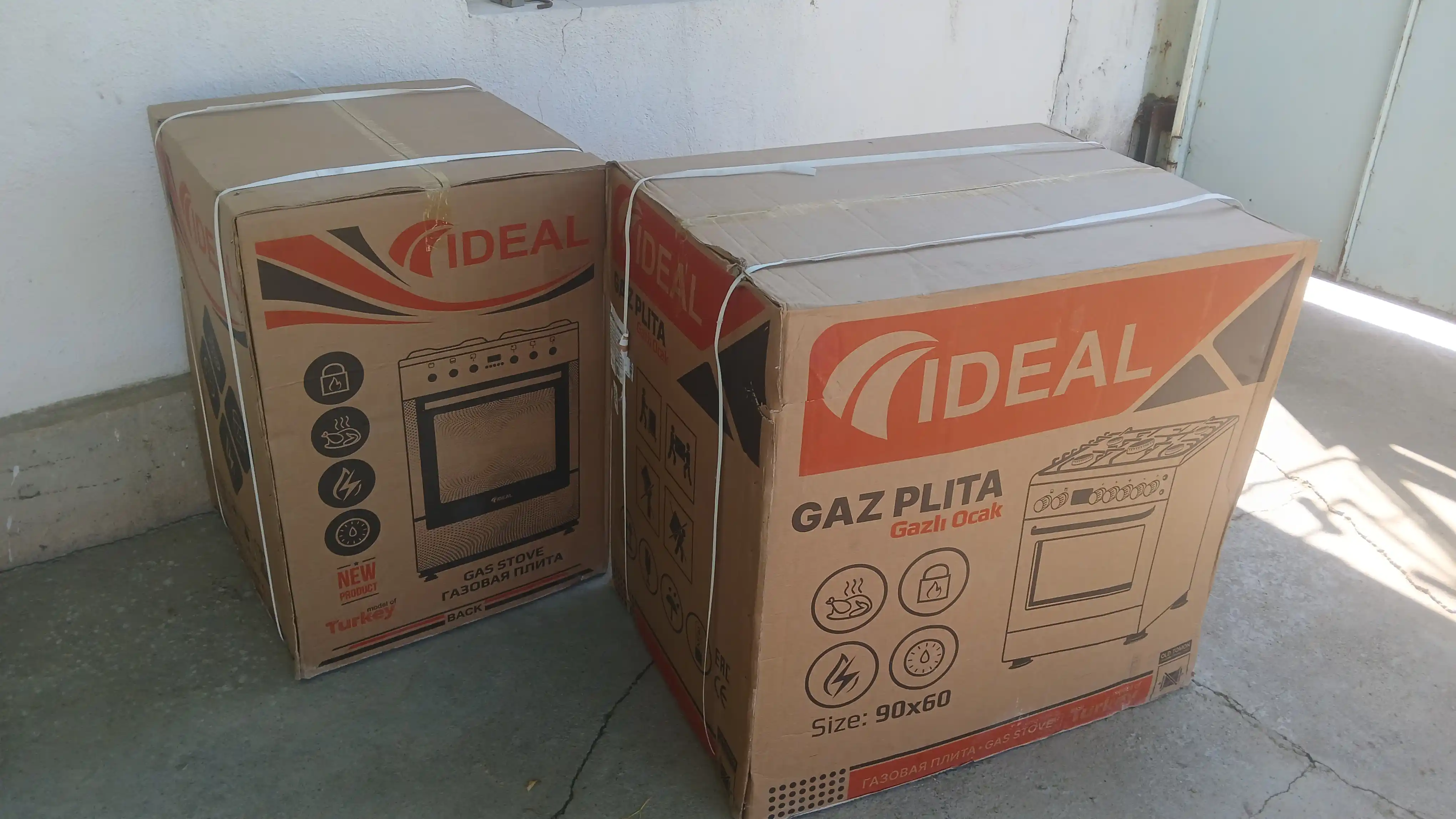 Gaz plita Ideal IEL9002 Inox, 5 konforkali, pech hajmi 105 litr, 90 * 60